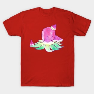 Watermelon Octopus Watercolor T-Shirt